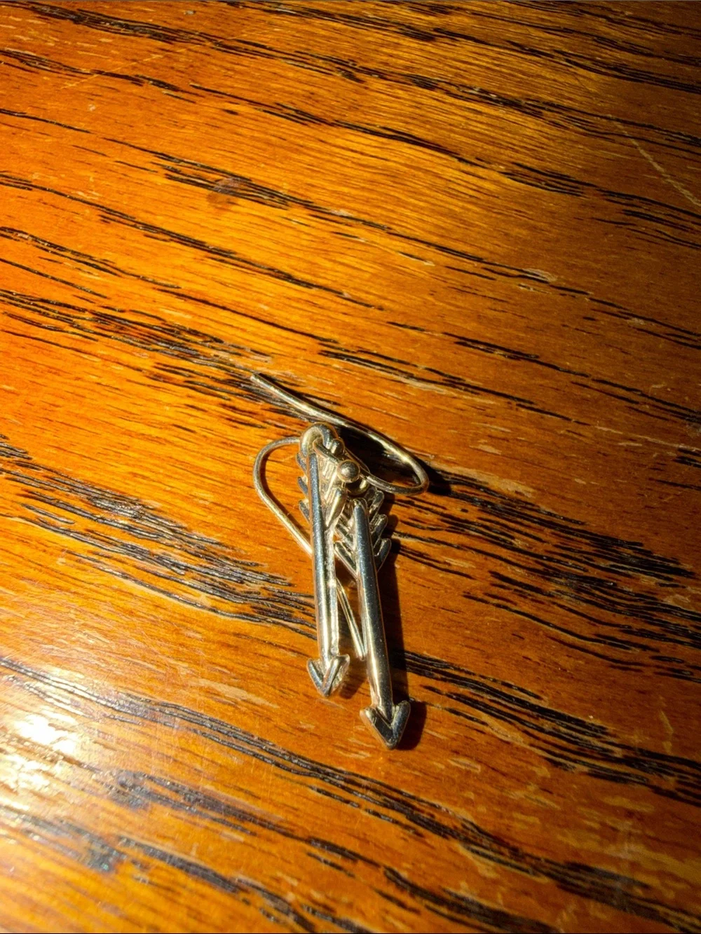 Silver Arrow Dangle Earrings for Men